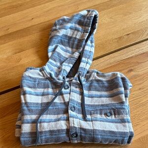 Billabong Gray and Cream Striped Hoodie